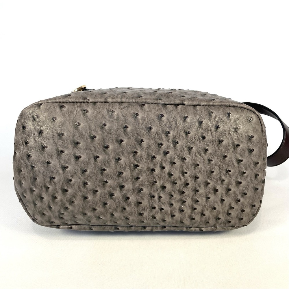 Giani Bernini Faux Ostrich Embossed Shoulder Bag Taupe Brown Multi Pocket - Picture 8 of 13